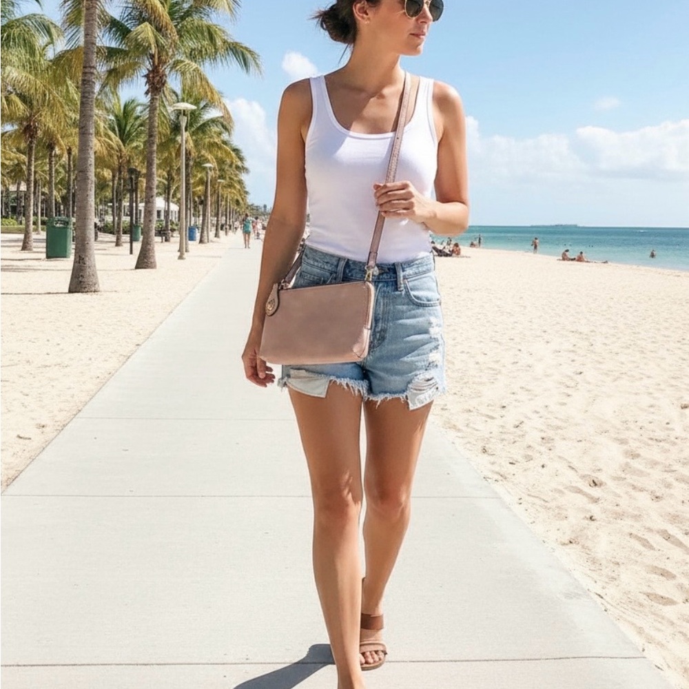 POPPI VEGAN Pink Faux Leather Crossbody Wristlet Bag Leopard Print Lining NWT